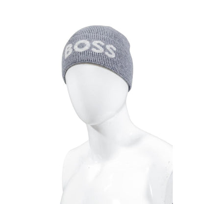 This Hat by Hugo Boss for men in viscose & virgin wool gray features a exquisite silhouette, artfully capturing the sophisticated design and premium aesthetic of the Viscose & Virgin Wool Hat.