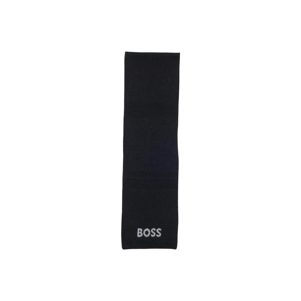 Scarf by Hugo Boss for men in virgin wool & viscose black features a something went wrong. try again. silhouette, perfectly showcasing the elegant drape and premium finish of the Virgin Wool & Viscose Scarf.
