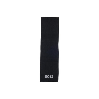 Scarf by Hugo Boss for men in virgin wool & viscose black features a something went wrong. try again. silhouette, perfectly showcasing the elegant drape and premium finish of the Virgin Wool & Viscose Scarf.