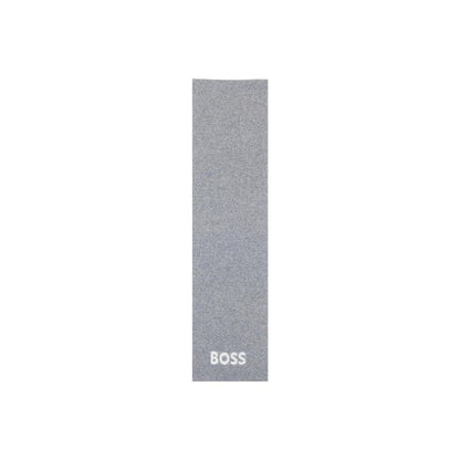 Scarf by Hugo Boss for men in virgin wool & viscose gray features a ethereal silhouette, artfully capturing the essence of the ethereal Virgin Wool & Viscose Scarf design for a sophisticated look.