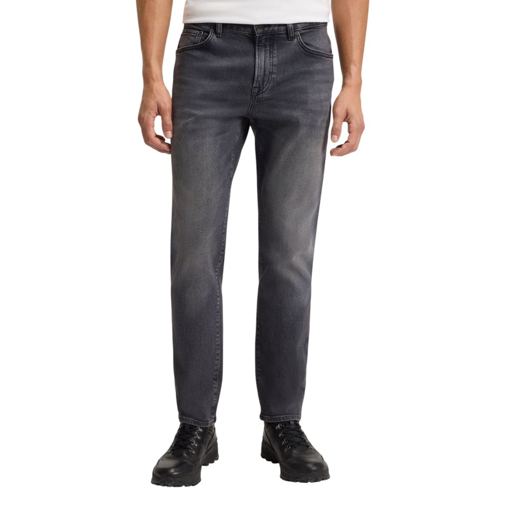 Hugo Boss Men's Straight-Leg Relaxed-Fit Regular-Fit Stretch Denim Cotton Jeans - Gray Natural