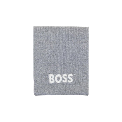 Scarf by Hugo Boss for men in virgin wool & viscose gray presents a ethereal silhouette, artfully capturing the essence of the ethereal Virgin Wool & Viscose Scarf design for a sophisticated look.