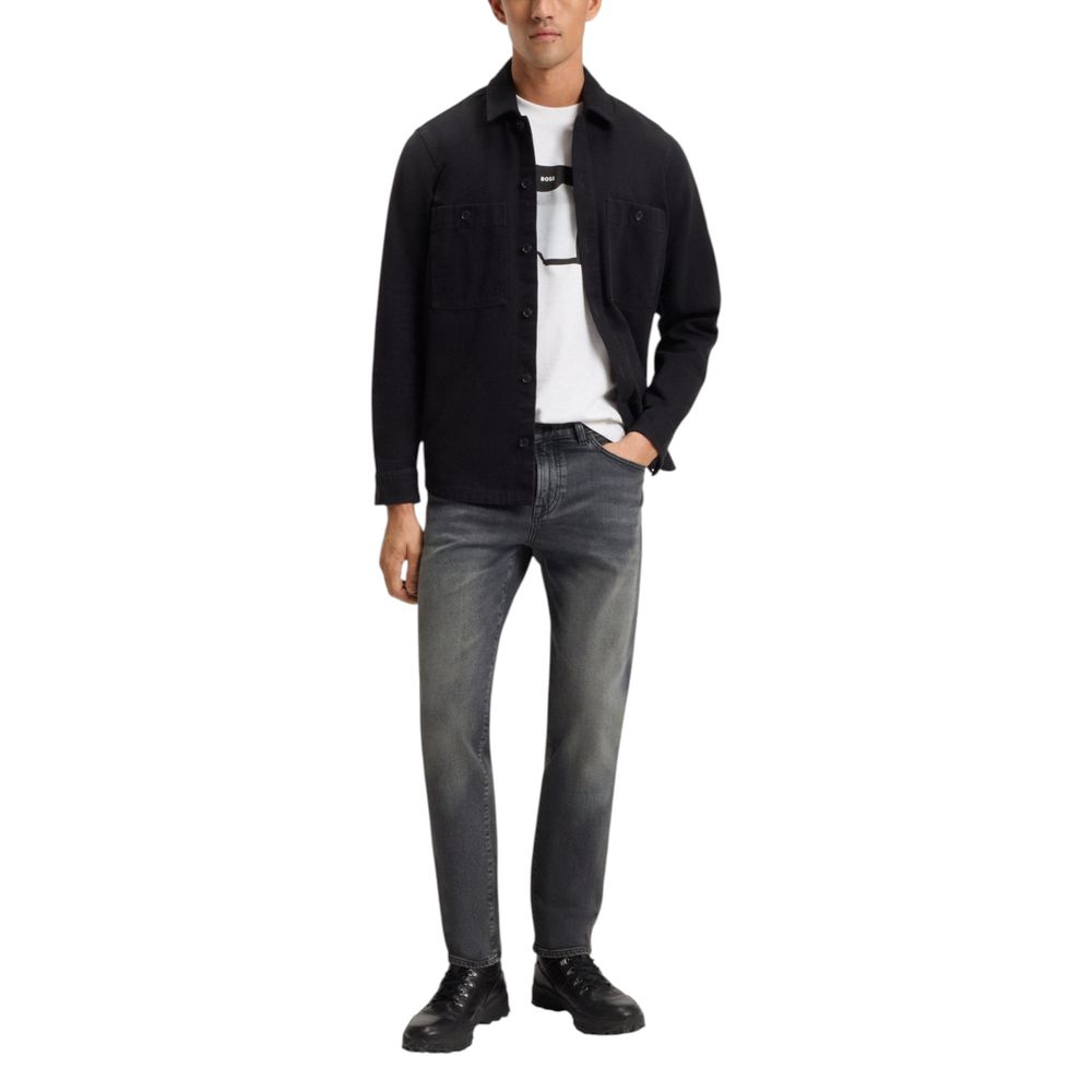 Hugo Boss Men's Straight-Leg Relaxed-Fit Regular-Fit Stretch Denim Cotton Jeans - Gray Natural