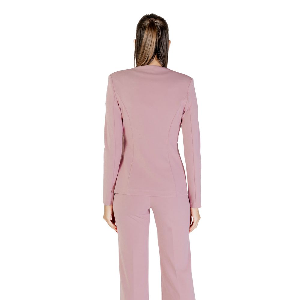 Blazer by Rinascimento for women in stretch polyester multicolor showcases a polished silhouette, highlighted by a refined and polished for a sophisticated finish.