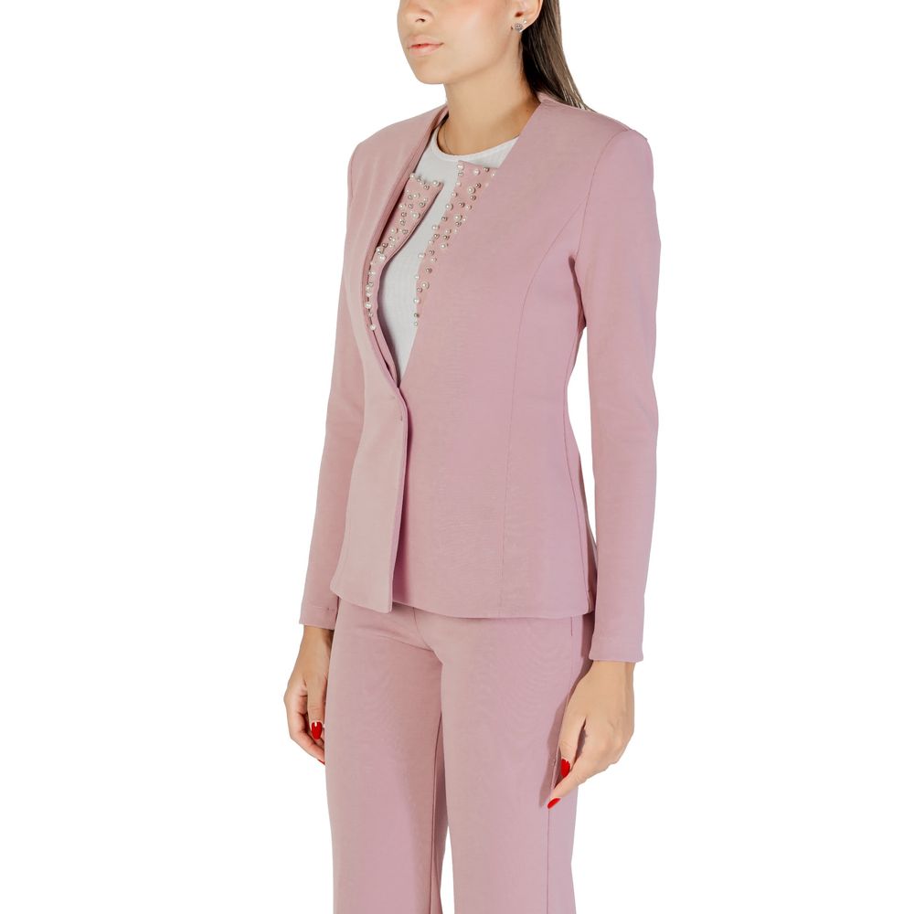 Blazer by Rinascimento for women in stretch polyester multicolor showcases a discerning silhouette, elegantly detailed with a sophisticated and premium for a truly discerning finish.