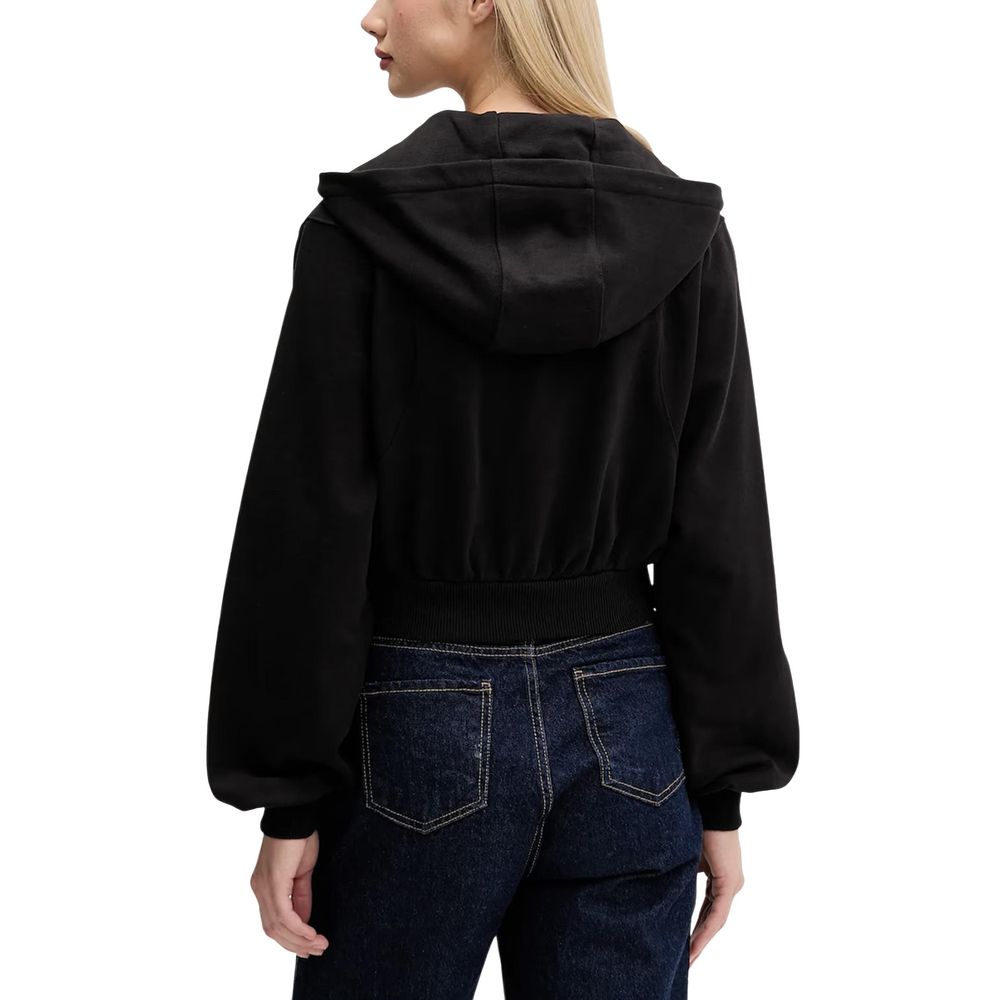 Hooded Hoodie by Tommy Hilfiger Jeans for women in cotton black features an avant-garde silhouette, showcasing a sophisticated hooded neckline and detail for a truly avant-garde finish.