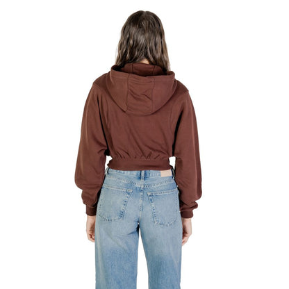 Hooded Hoodie by Tommy Hilfiger Jeans for women in cotton brown features an dramatic silhouette, showcasing a sophisticated hooded neckline and dramatic for a refined, modern aesthetic.