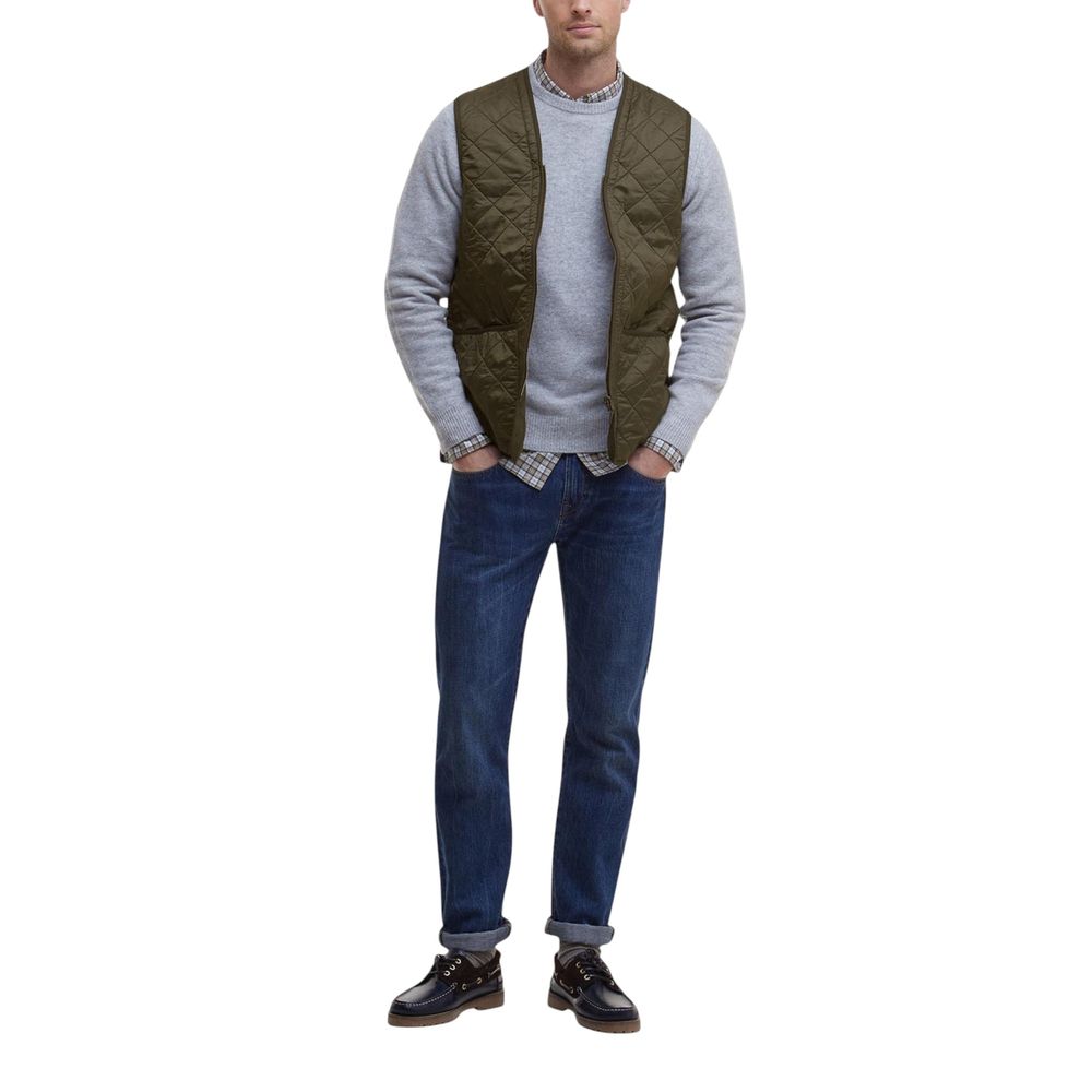 Vest by Barbour for men in polyamide green features an contemporary silhouette, showcasing refined lightweight & pockets and a contemporary for a sophisticated layered look.
