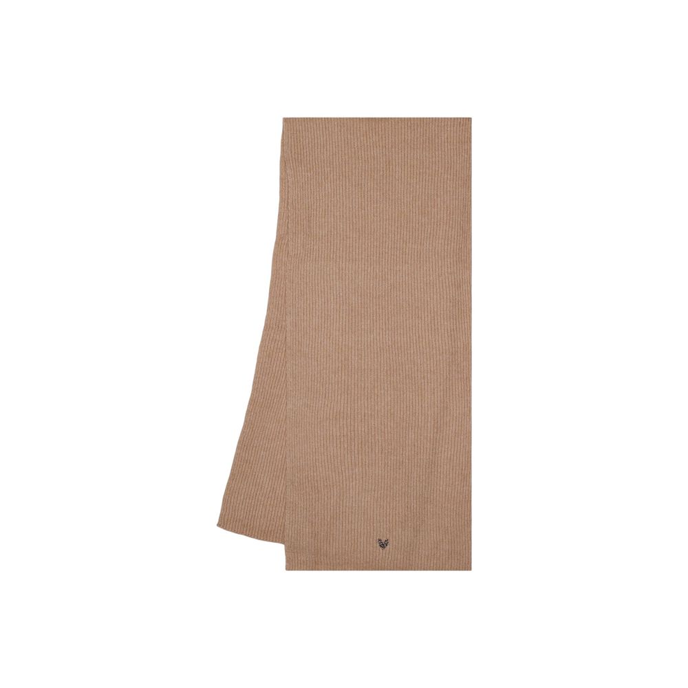 Scarf by Pieces for women in stretch polyester & wool beige showcases a ethereal silhouette, artfully capturing the essence of the ethereal Stretch Polyester & Wool Scarf design for a sophisticated look.