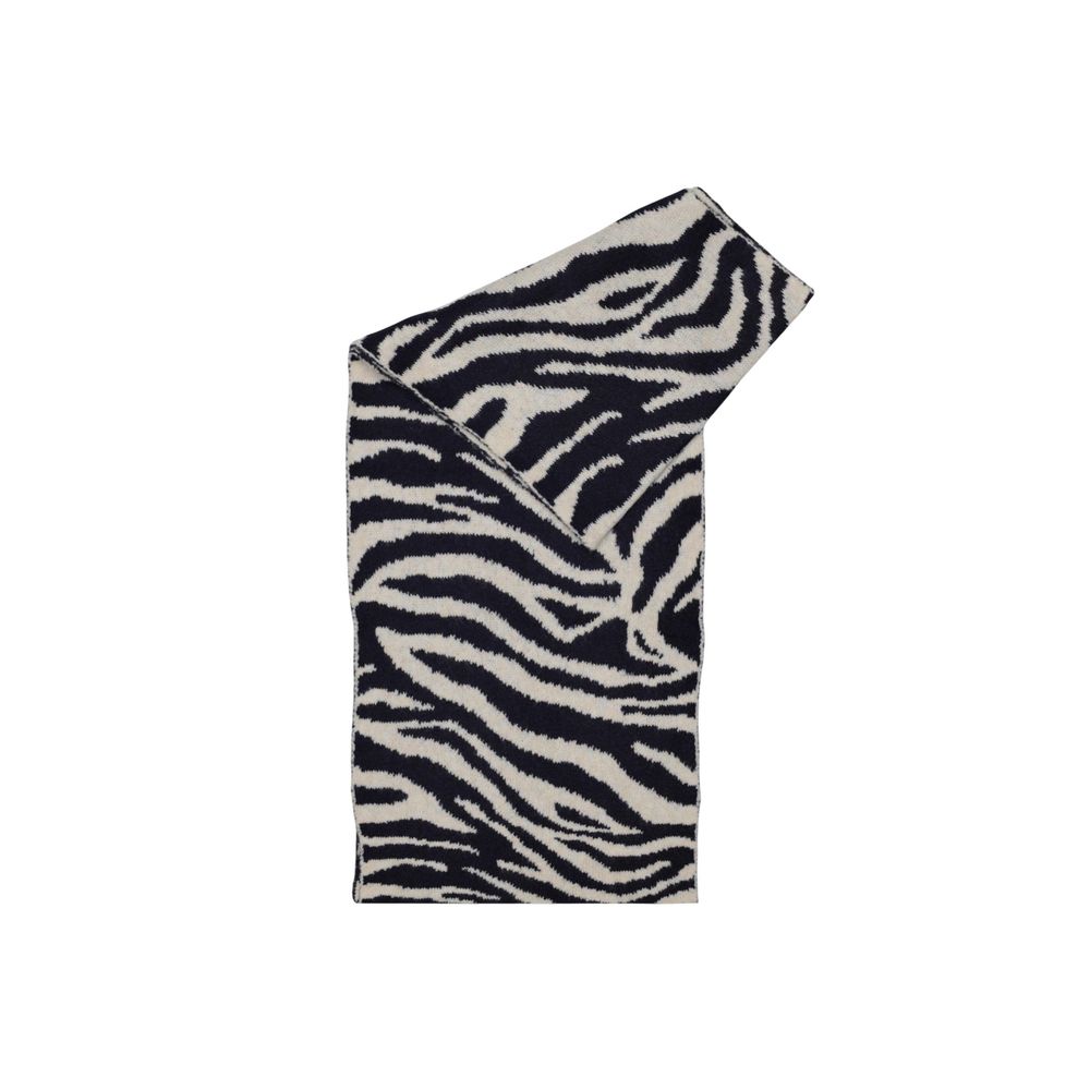 Scarf by Pieces for women in stretch polyester blue & zebra presents a ethereal silhouette, artfully capturing the essence of the ethereal Stretch Polyester Scarf design for a sophisticated look.