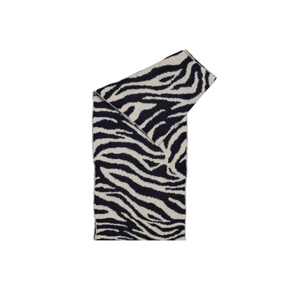 Scarf by Pieces for women in stretch polyester blue & zebra presents a ethereal silhouette, artfully capturing the essence of the ethereal Stretch Polyester Scarf design for a sophisticated look.