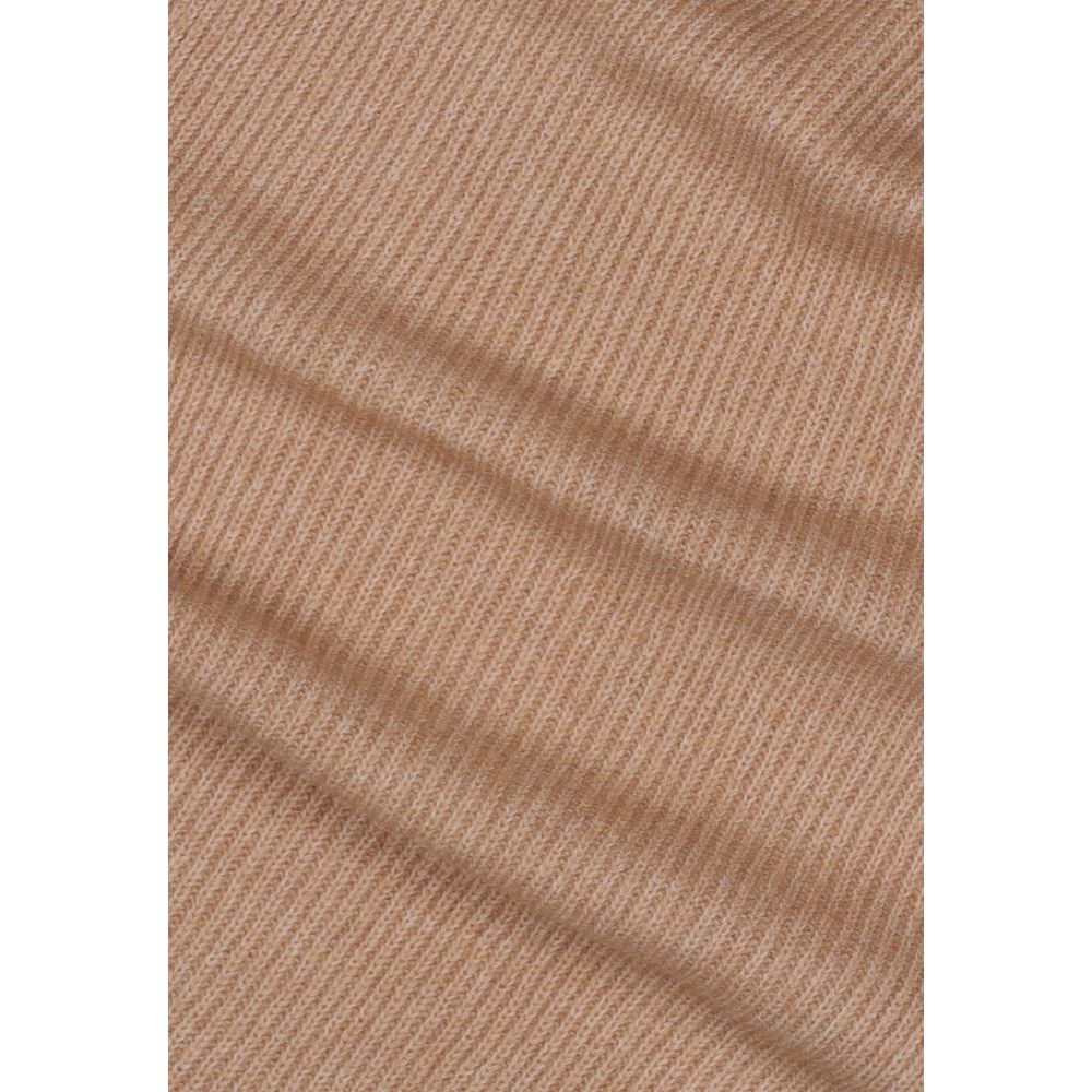 Scarf by Pieces for women in stretch polyester & wool beige showcases a ethereal silhouette, artfully capturing the ethereal essence of the Stretch Polyester & Wool Scarf design with a sophisticated finish.