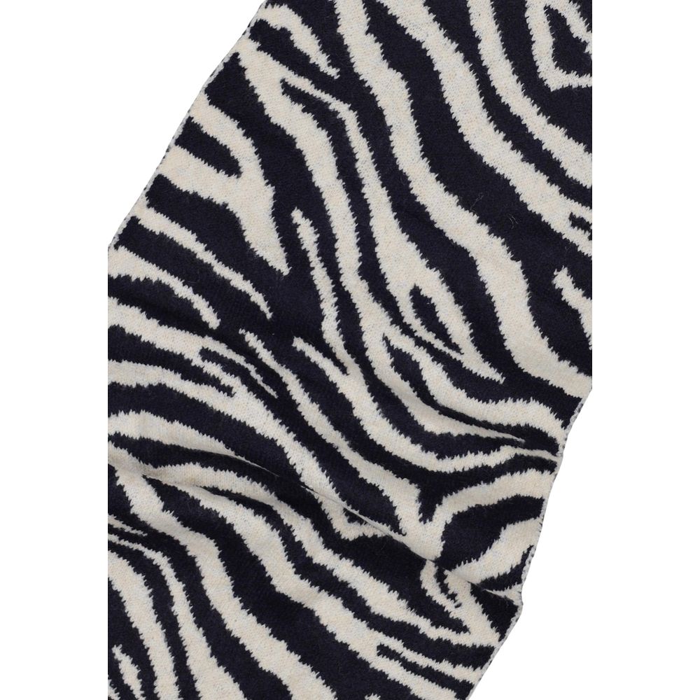 Scarf by Pieces for women in stretch polyester blue & zebra presents a ethereal silhouette, artfully capturing the sophisticated design and premium aesthetic of the Stretch Polyester Scarf.