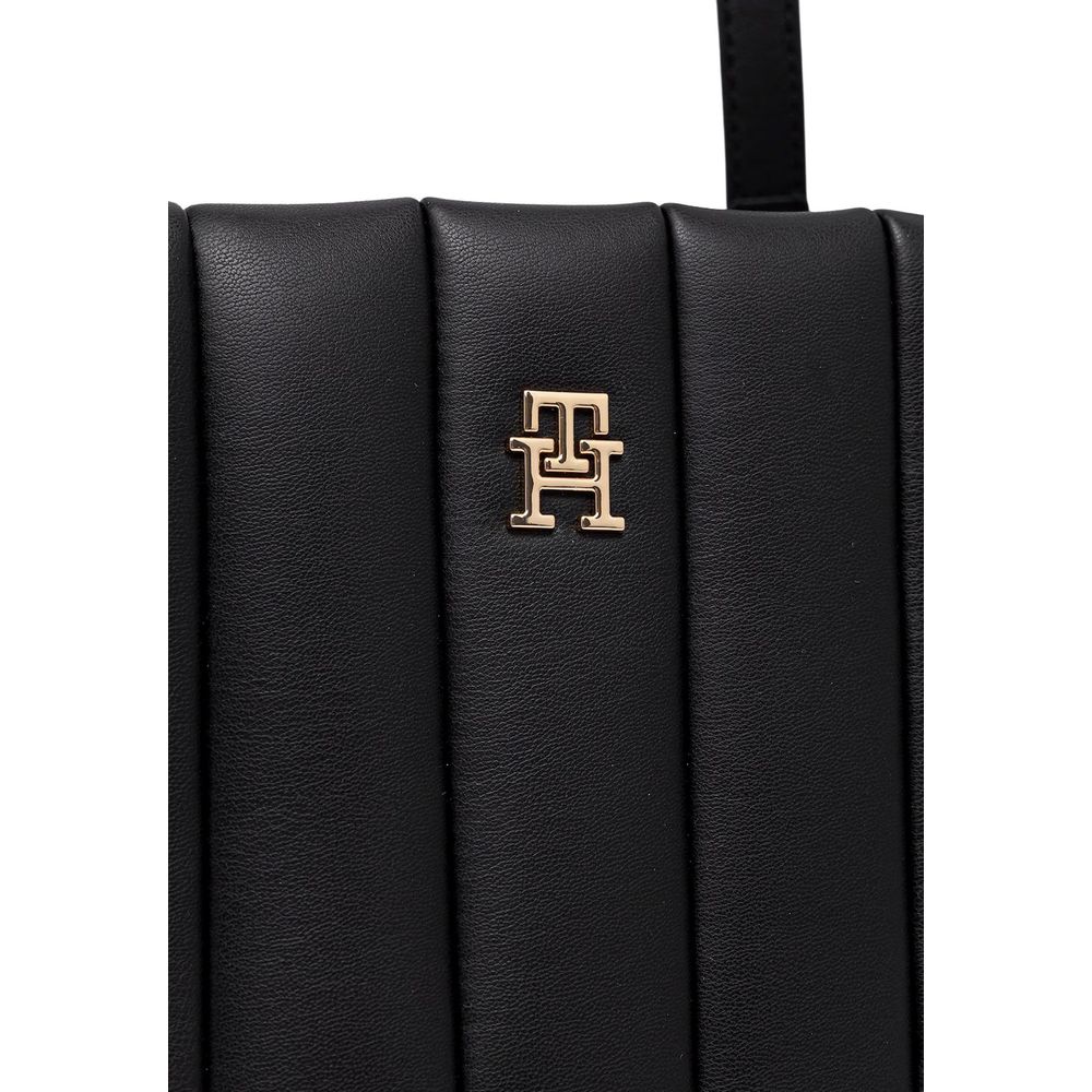 Tommy Hilfiger Th Grace Polyethylene & Polyurethane Large Tote Handbag - Black