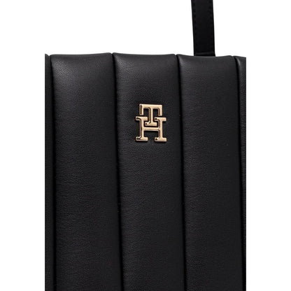Tommy Hilfiger Th Grace Polyethylene & Polyurethane Large Tote Handbag - Black