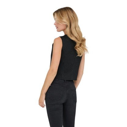 Vest by Only for women in polyester & viscose black features a stylish silhouette, showcasing distinct and a refined for a truly stylish finish.