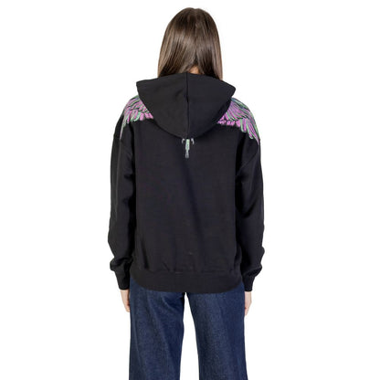 Hooded Hoodie by County of Milan for women in cotton black features an dramatic silhouette, showcasing a sophisticated hooded neckline and dramatic for a refined, modern aesthetic.