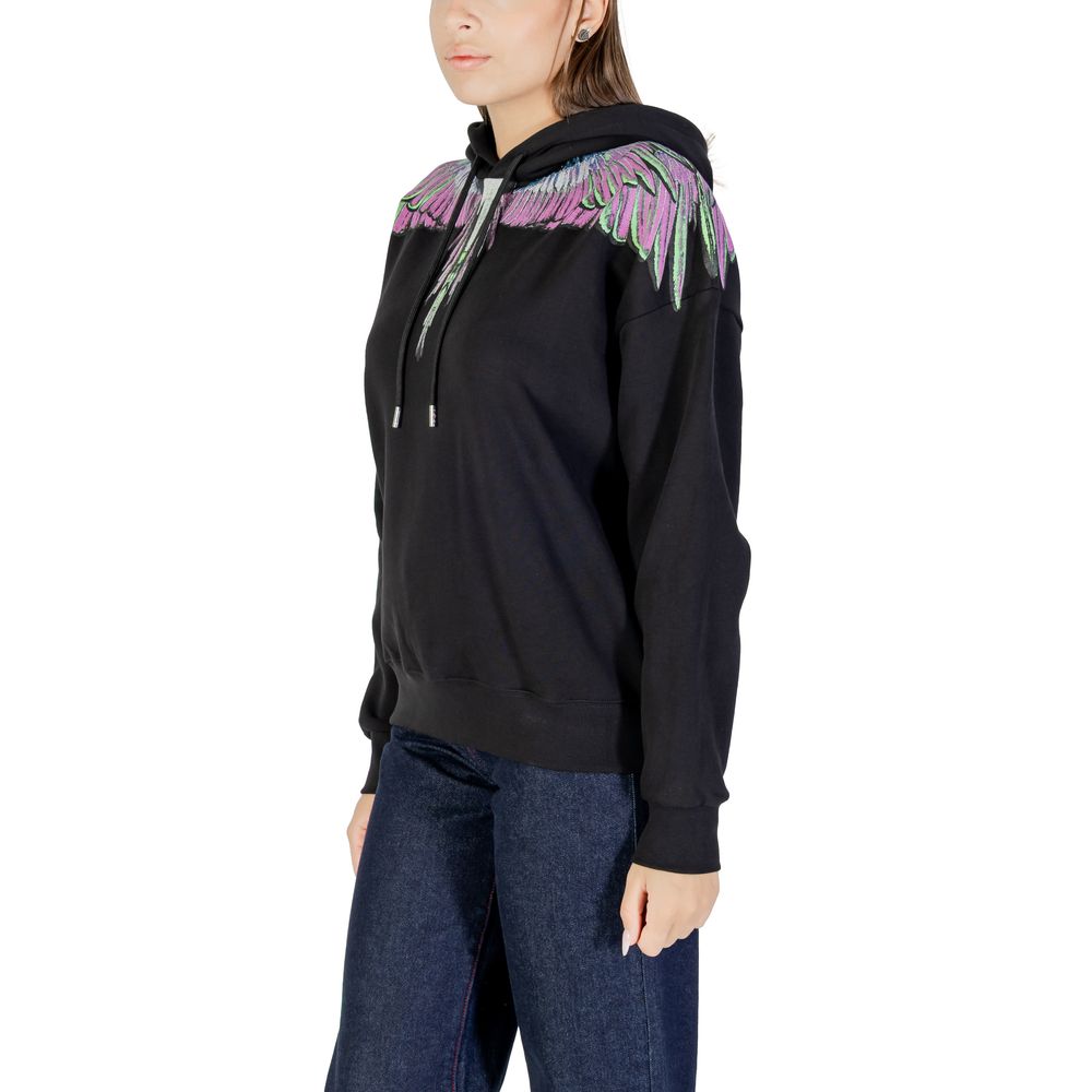Hooded Hoodie by County of Milan for women in cotton black features a authentic silhouette, showcasing a sophisticated hooded neckline and authentic detail for a refined finish.