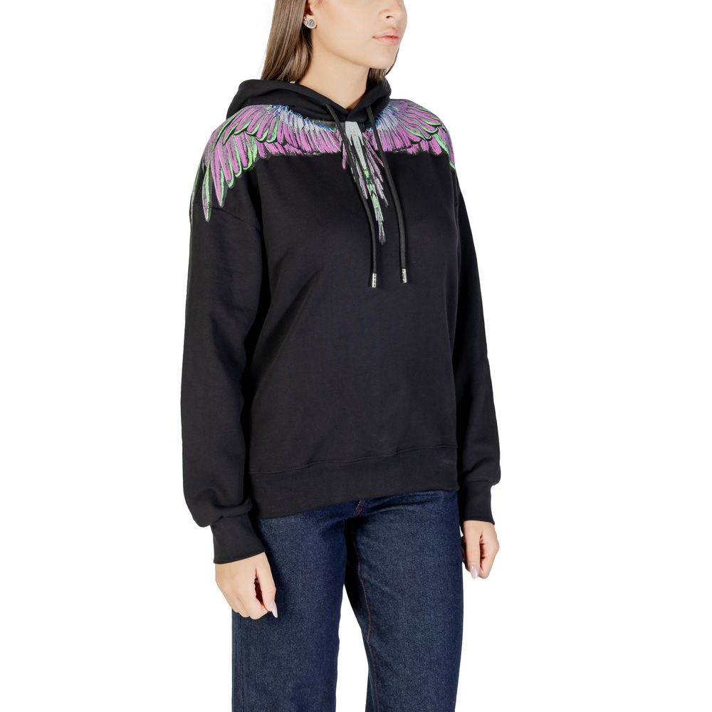 Hooded Hoodie by County of Milan for women in cotton black showcases a city-ready silhouette, artfully detailed with a signature hooded neckline and for a city-ready finish.