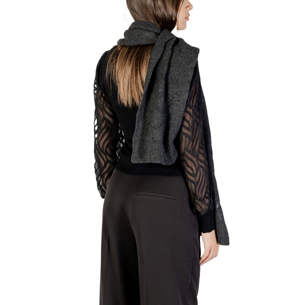 Scarf by Only for women in stetch nylon polyester & wool gray features a ethereal silhouette, artfully capturing the essence of the ethereal Stetch Nylon Polyester & Wool Scarf design for a sophisticated look.