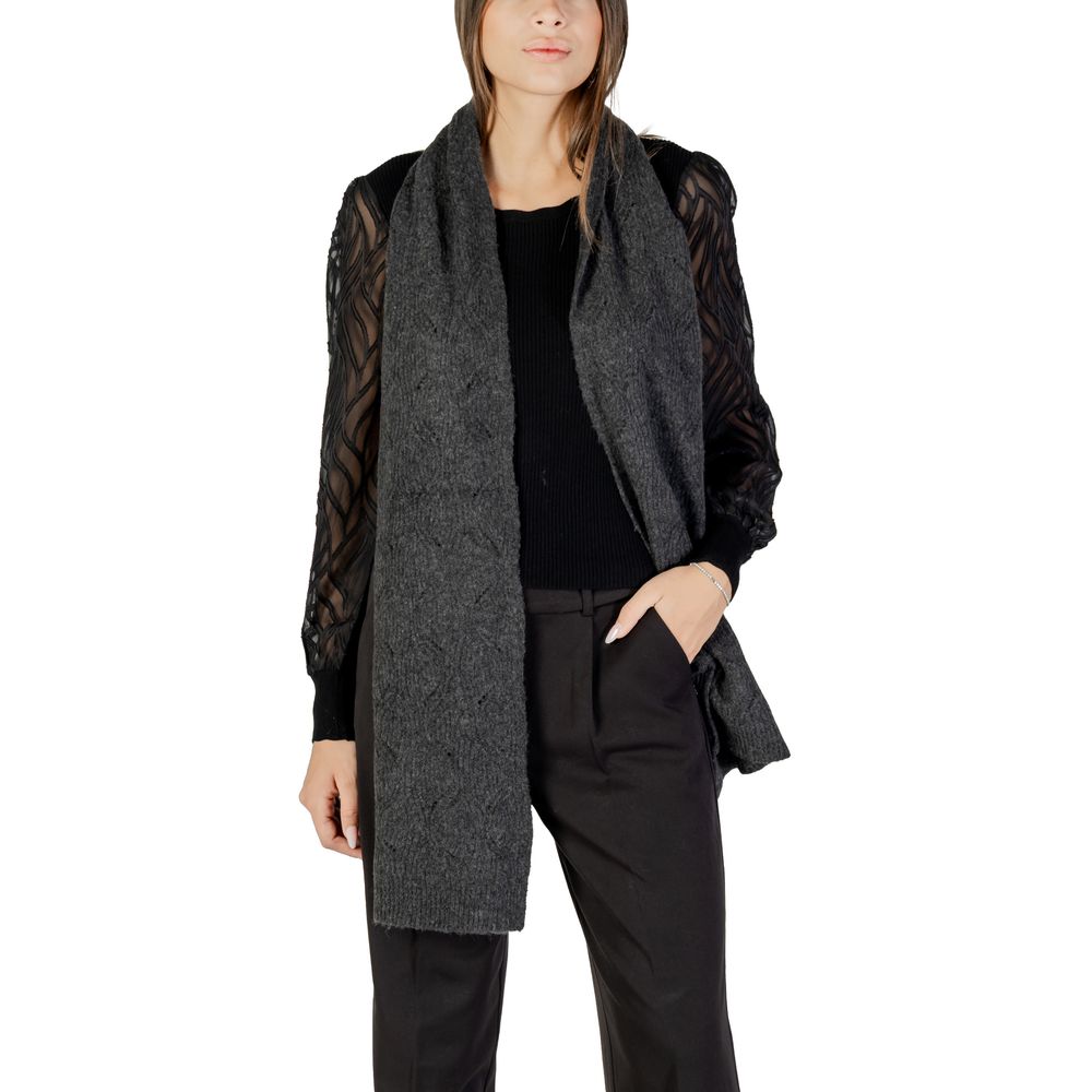 Scarf by Only for women in stetch nylon polyester & wool gray features a something went wrong. try again. silhouette, perfectly showcasing the elegant drape and premium finish of the Stetch Nylon Polyester & Wool Scarf.