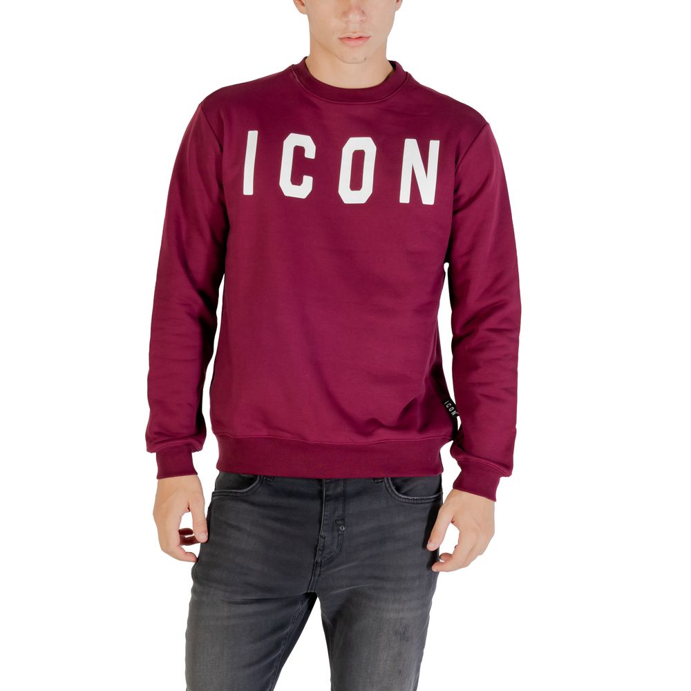 Activewear Sweatshirt by Icon for men in cotton polyester bordeaux features an contemporary silhouette with , refined detailing, and an contemporary crew neckline for a sophisticated performance look.