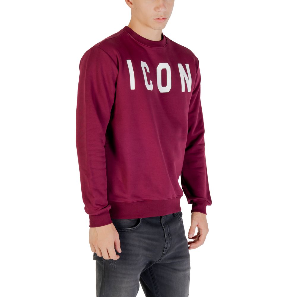 Activewear Sweatshirt by Icon for men in cotton polyester bordeaux presents a ergonomic silhouette, showcasing a sophisticated crew neckline and detailed with premium for a ergonomic finish.