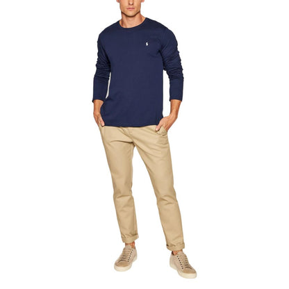 T-Shirt by Ralph Lauren for men in cotton blue showcases a chic silhouette, artfully detailed with a chic crew neckline and for a chic finish.