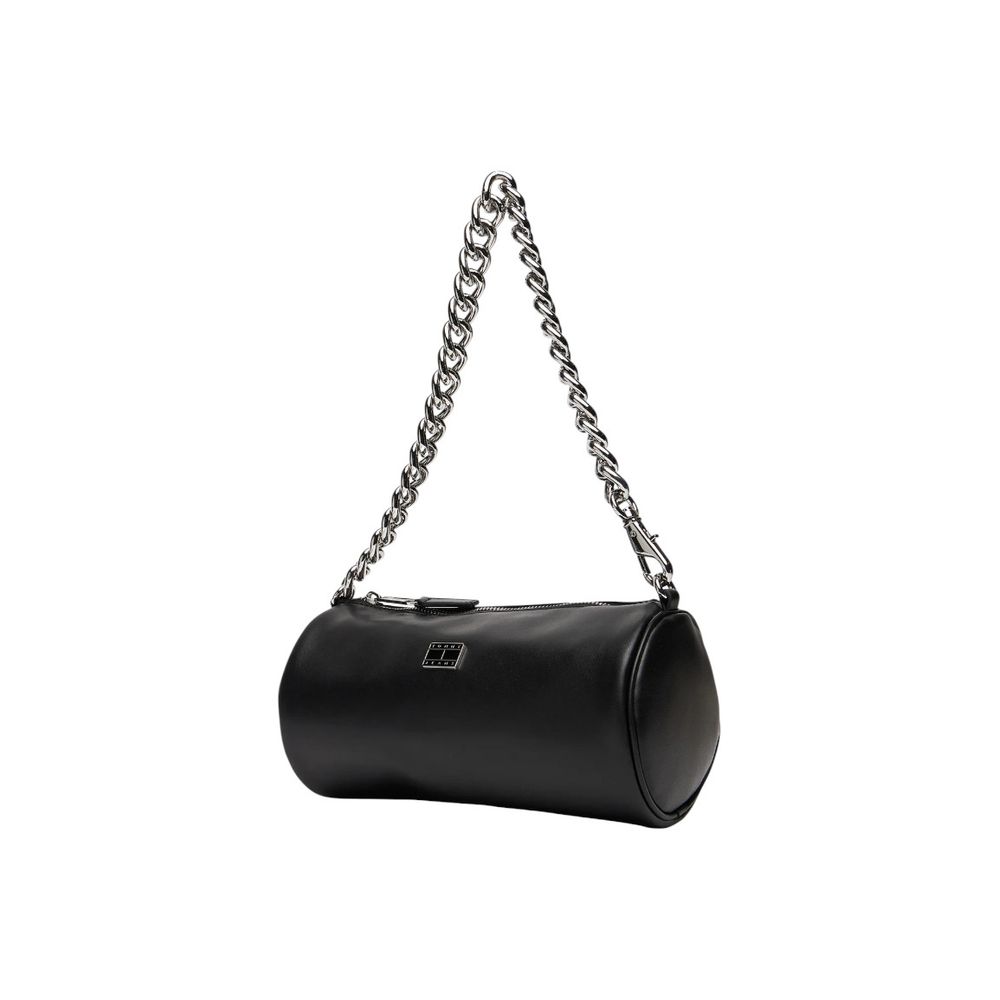 Tommy Hilfiger Jeans Leather Medium Shoulder Evening Handbag - Black