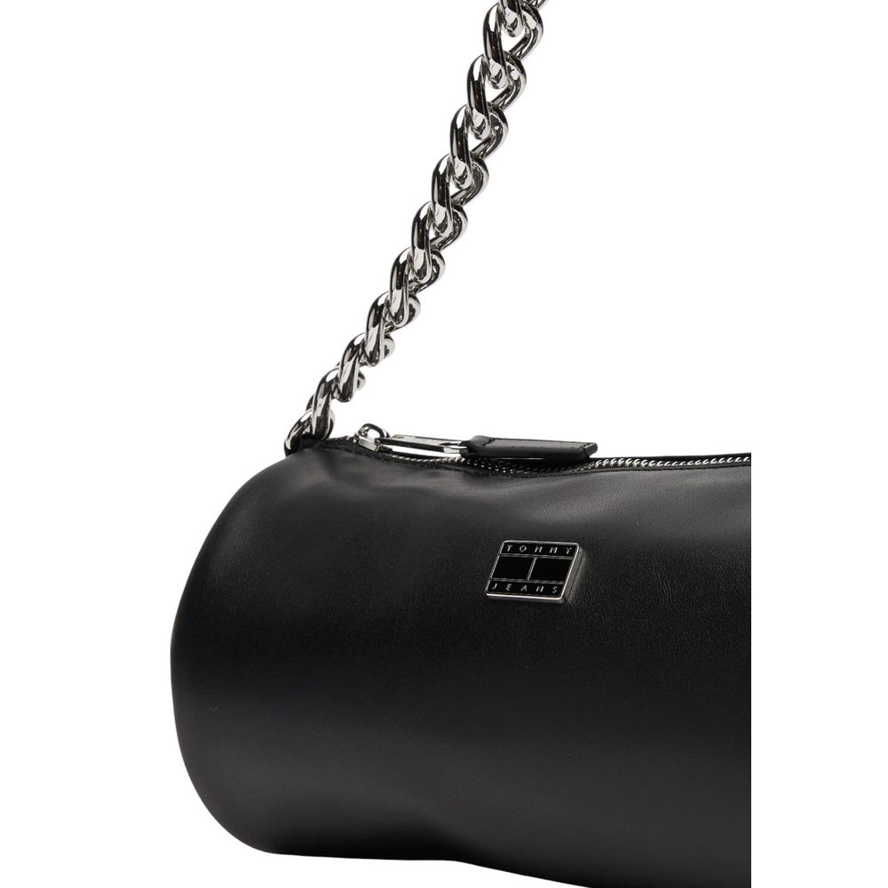 Tommy Hilfiger Jeans Leather Medium Shoulder Evening Handbag - Black