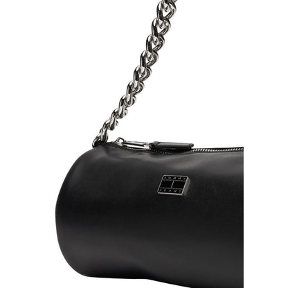 Tommy Hilfiger Jeans Leather Medium Shoulder Evening Handbag - Black