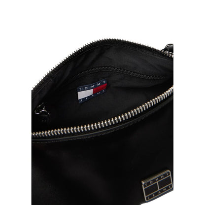 Tommy Hilfiger Jeans Leather Medium Shoulder Evening Handbag - Black