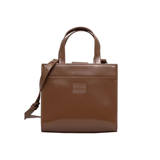 Tommy Hilfiger Jeans Polyethylene & Polyurethane Small Crossbody Tote Handbag - Beige