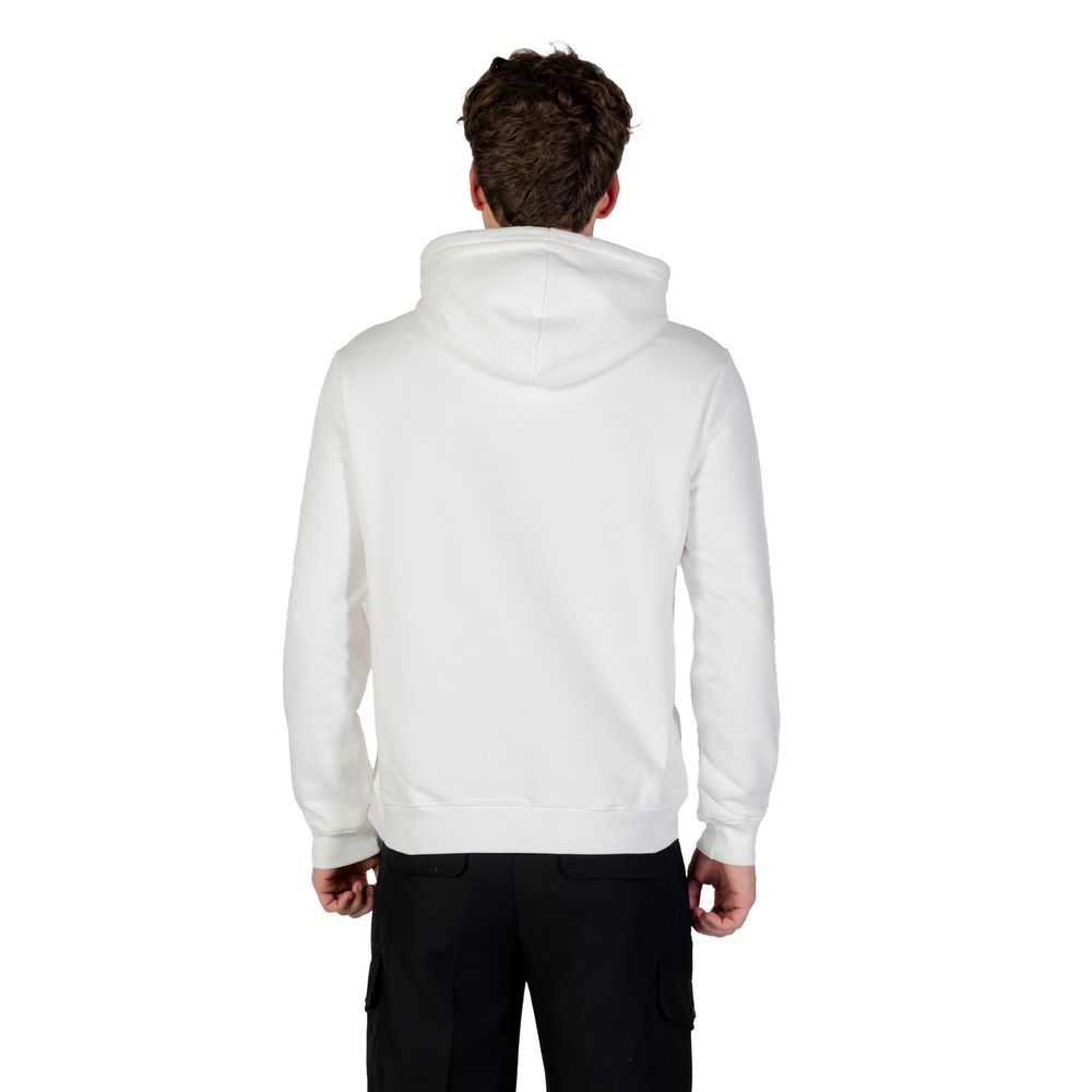 Hooded Hoodie by Icon for men in cotton & kangaroo black & white features a authentic silhouette, showcasing a sophisticated hooded neckline and authentic detail for a refined finish.