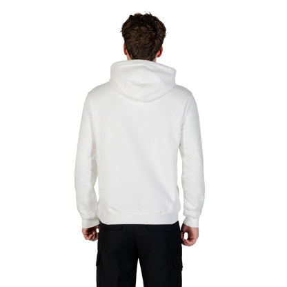 Hooded Hoodie by Icon for men in cotton & kangaroo black & white features a authentic silhouette, showcasing a sophisticated hooded neckline and authentic detail for a refined finish.