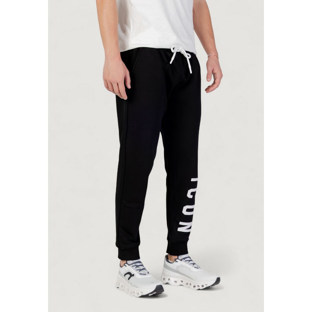 Activewear Jogger Pants by Icon for men in cotton polyester black features a versatile silhouette, integrating performance with a versatile , long, and comfortable .
