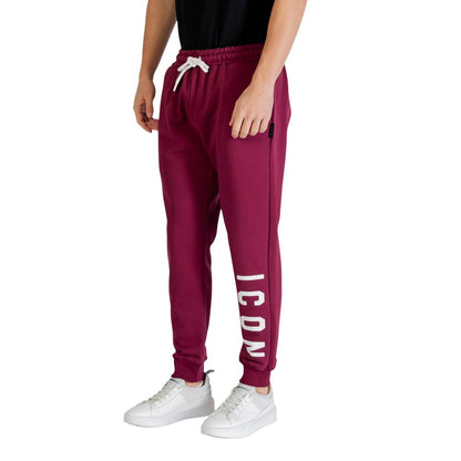 Activewear Jogger Pants by Icon for men in cotton polyester bordeaux features a versatile silhouette, integrating performance with a versatile , long, and comfortable .