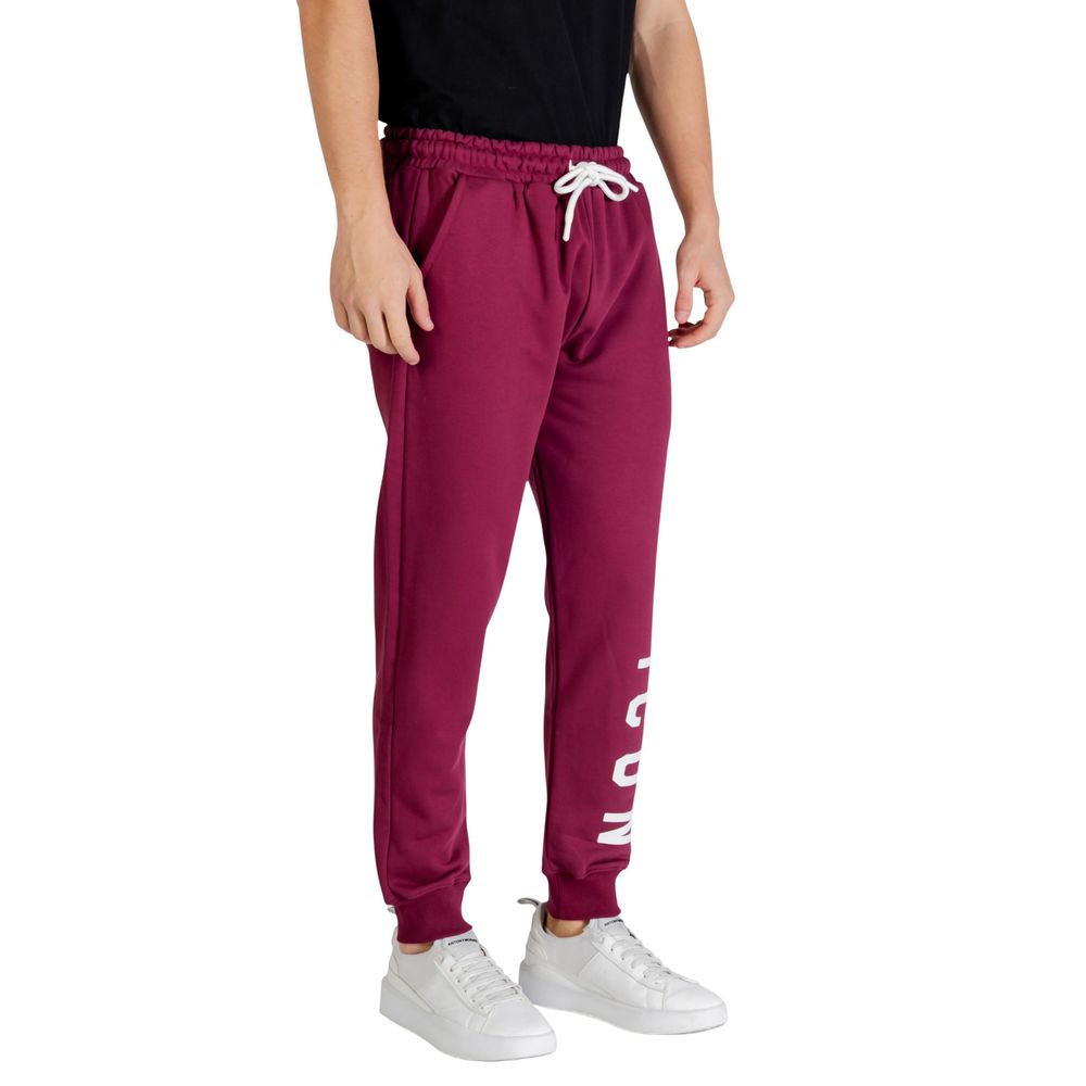 Activewear Jogger Pants by Icon for men in cotton polyester bordeaux features an sporty with a and long, showcasing sporty .