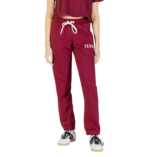 Activewear Jogger Pants by Icon for women in cotton polyester bordeaux features an dynamic regular-fit with long, , and functional for an dynamic silhouette.