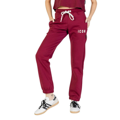 Activewear Jogger Pants by Icon for women in cotton polyester bordeaux features an kinetic regular-fit and long with a , showcasing high-performance for an kinetic look.