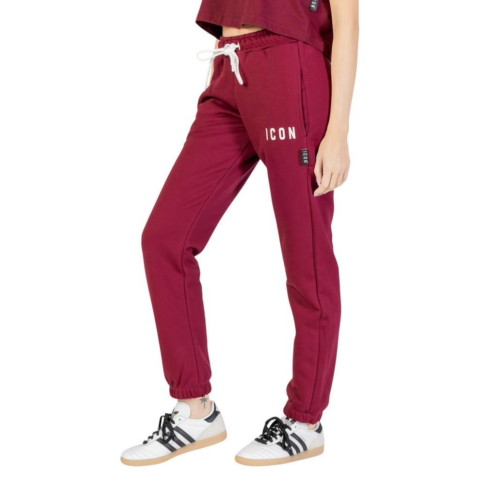 Activewear Jogger Pants by Icon for women in cotton polyester bordeaux features an kinetic regular-fit and long with a , showcasing high-performance for an kinetic look.