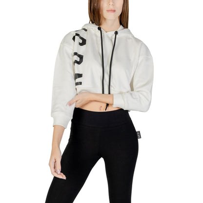 Hooded Hoodie by Icon for women in cotton polyester cream features an dramatic silhouette, showcasing a sophisticated hooded neckline and dramatic for a refined, modern aesthetic.