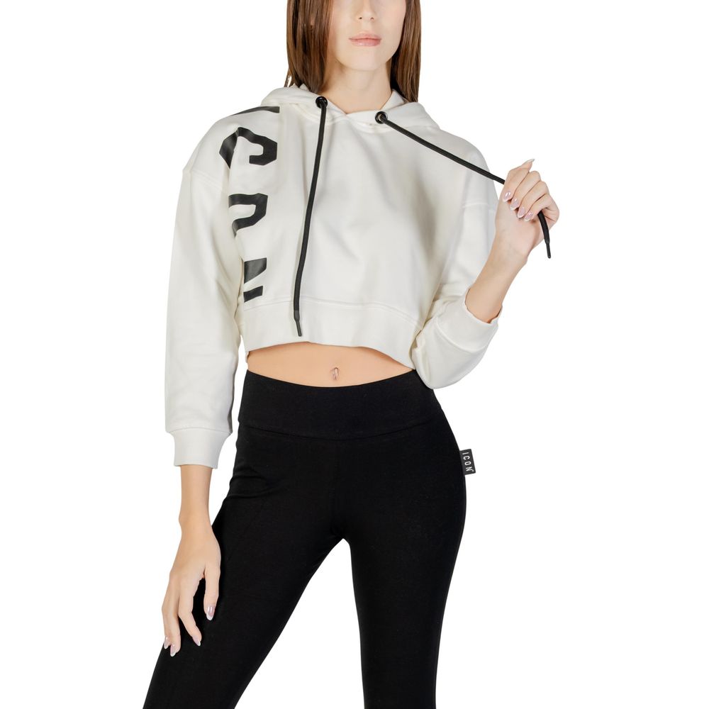 Hooded Hoodie by Icon for women in cotton polyester cream features an luminous silhouette, showcasing a sophisticated hooded neckline and for a truly luminous look.