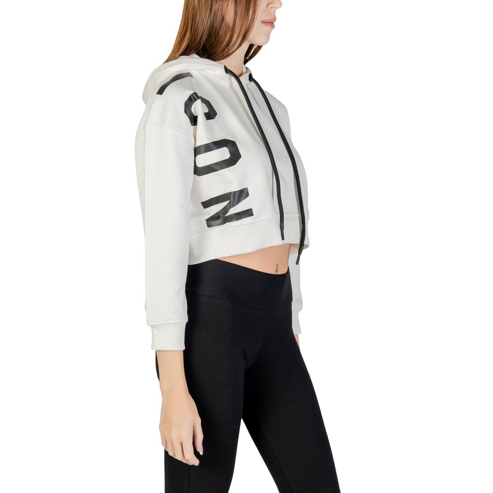 Hooded Hoodie by Icon for women in cotton polyester cream showcases a city-ready silhouette, artfully detailed with a signature and for a city-ready finish.
