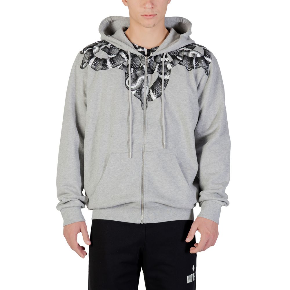 Hooded Hoodie by County of Milan for men in cotton gray features an avant-garde silhouette, showcasing a sophisticated hooded neckline and detail for a truly avant-garde finish.
