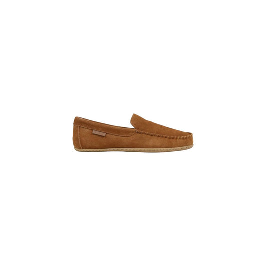 Moccasin Slippers by Ralph Lauren for men in suede leather brown features an effortless chic silhouette from the Men's Suede Leather Moccasin Slippers collection, showcasing a and effortless chic .