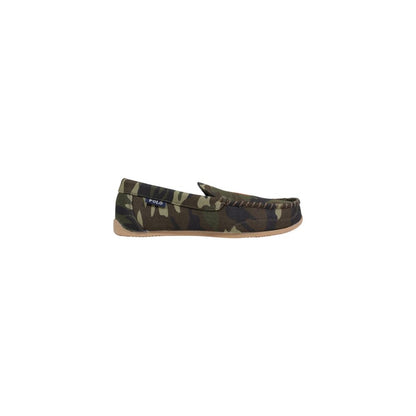 Moccasin Slippers by Ralph Lauren for men in textile green & camouflage presents a effortless silhouette, showcasing the elegant Men's Textile Moccasin Slippers design with its unique and sophisticated .