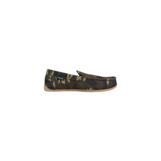 Moccasin Slippers by Ralph Lauren for men in textile green & camouflage presents a effortless silhouette, showcasing the elegant Men's Textile Moccasin Slippers design with its unique and sophisticated .