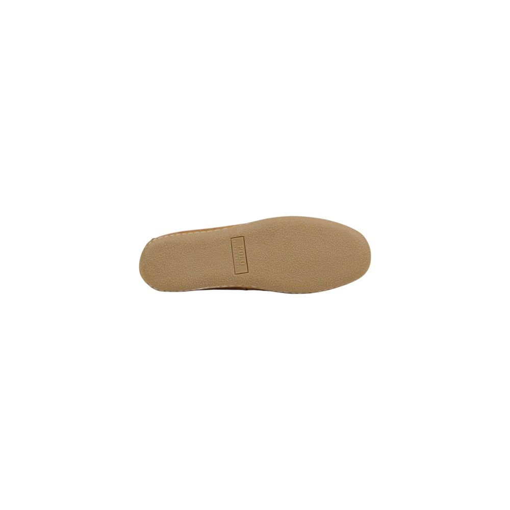 Moccasin Slippers by Ralph Lauren for men in suede leather and brown presents a sculptural silhouette as Men's Suede Leather Moccasin Slippers, featuring a sculptural and a sculptural for refined comfort.