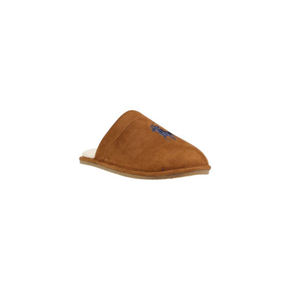 Slip-On Slippers by Ralph Lauren for men in polypropylene and brown & tan presents a sculptural silhouette as Men's Polypropylene Slip-On Slippers, featuring a sculptural and a sculptural for refined comfort.